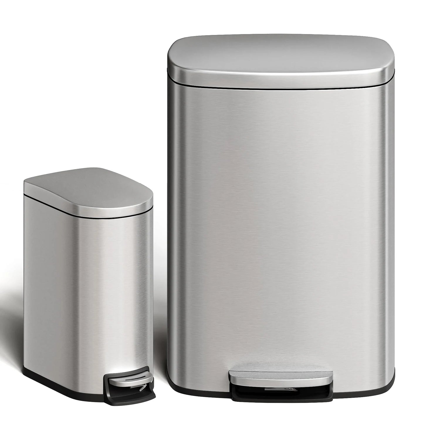 2 pc Step-On Cans 50L+10L Stainless