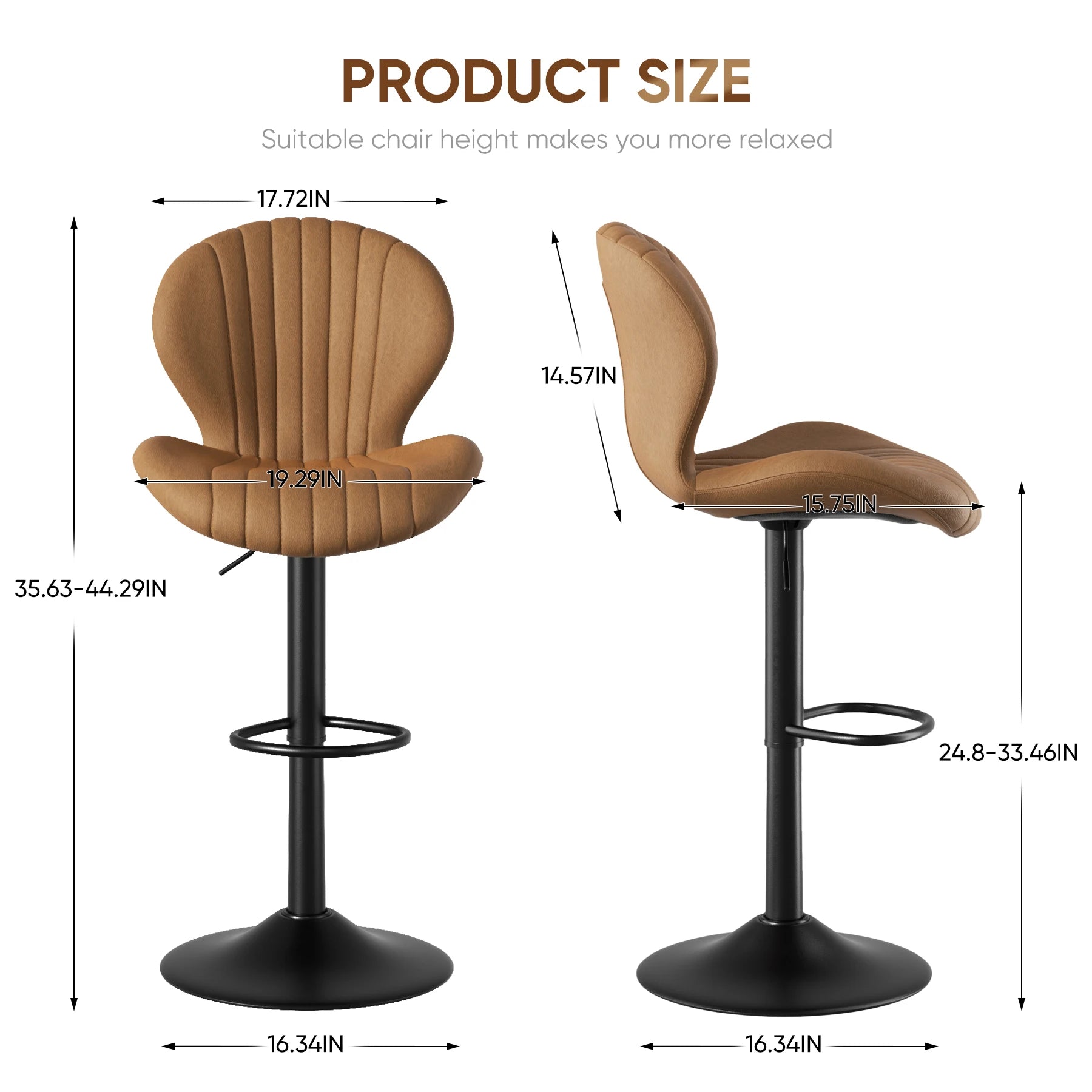 (2) Adjustable Modern Bar Stools