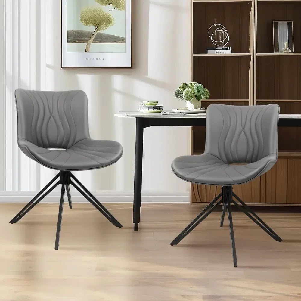 6, 360° Swivel Upholstered Mid-Century Modern