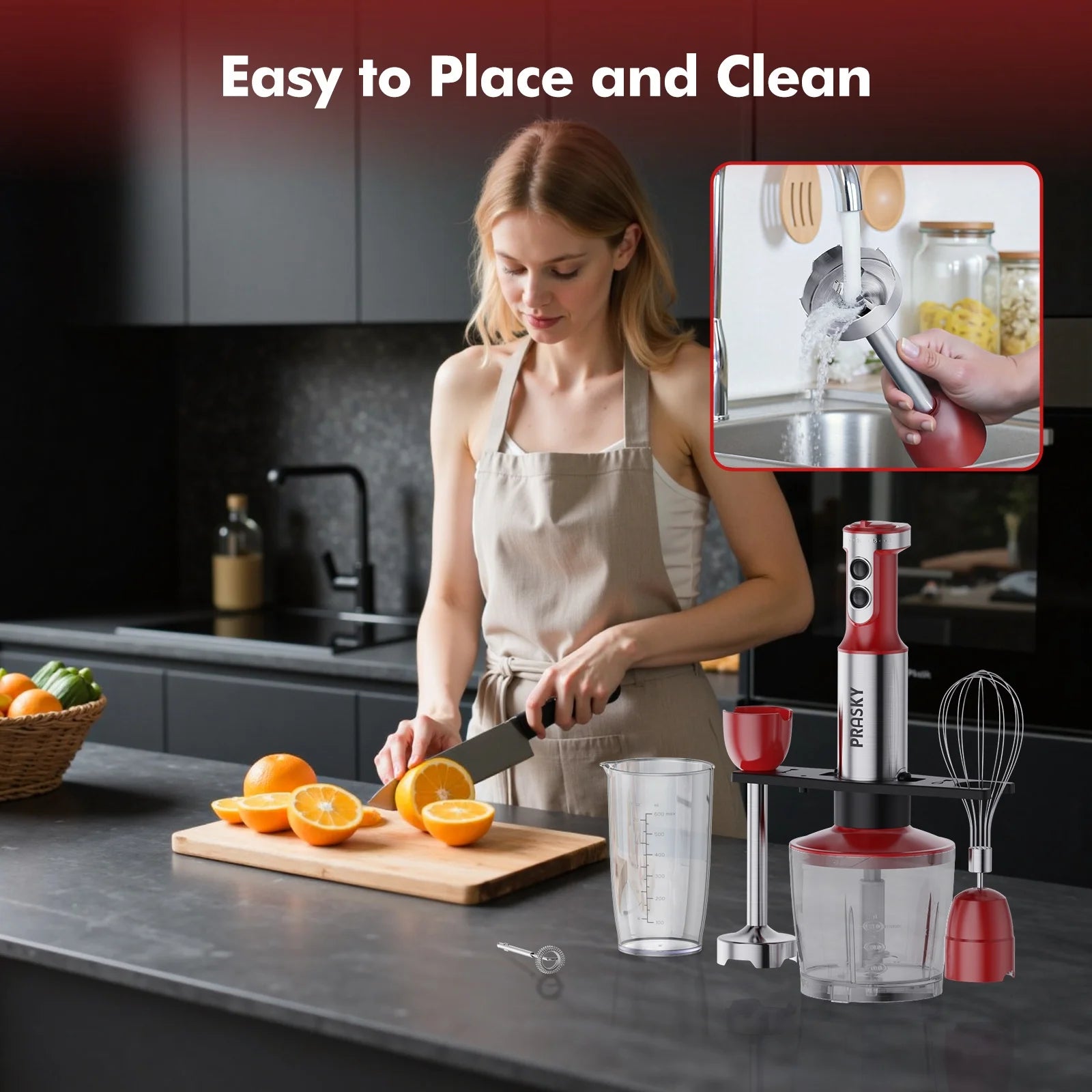 5-in-1 Handheld Immersion Blender High Power