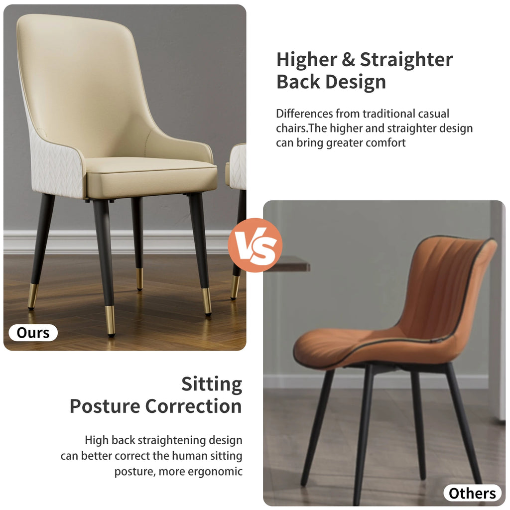 Modern PU Leather 2 Dining Chairs