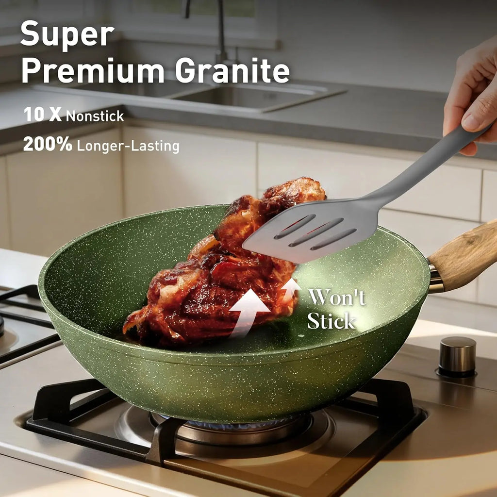12-Piece Nonstick Granite Induction Cookware Set