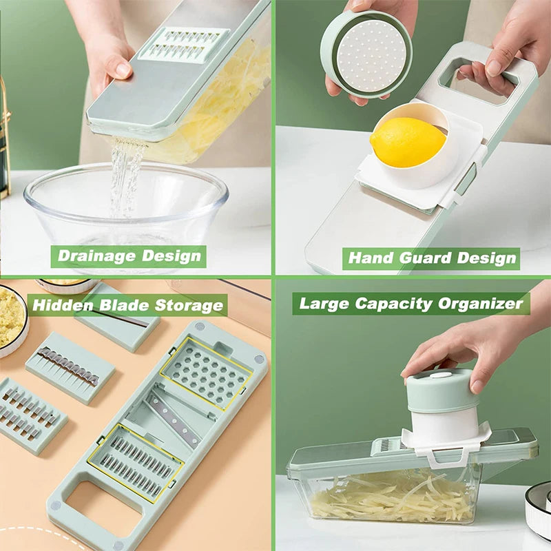 6 in 1 Vegetable Slicer Mandoline Interchangeable Blades