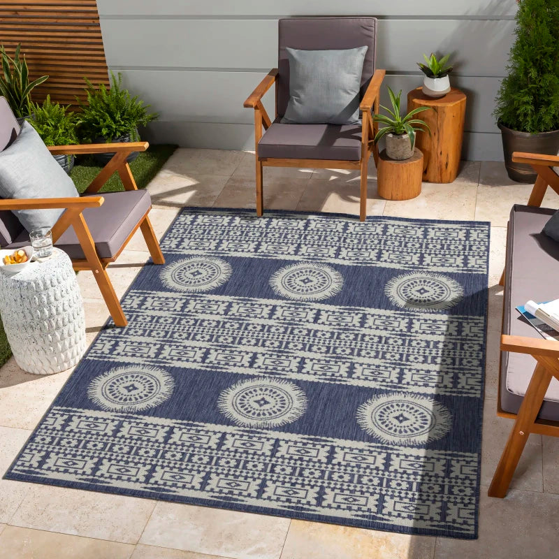 5'3"x7'3" Sunshine Blue Indoor/Outdoor