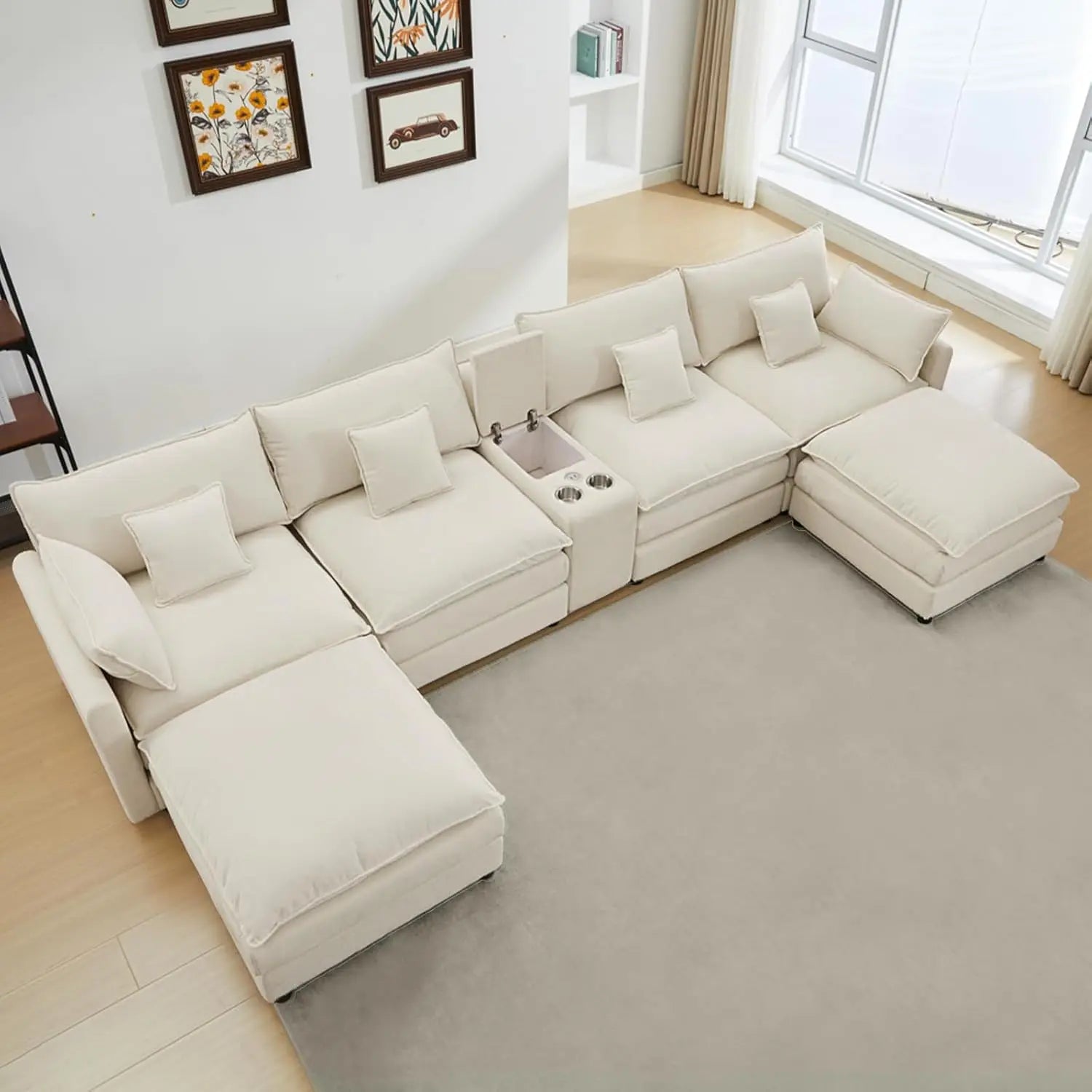 145" Oversized Modular Sectional U-Shaped