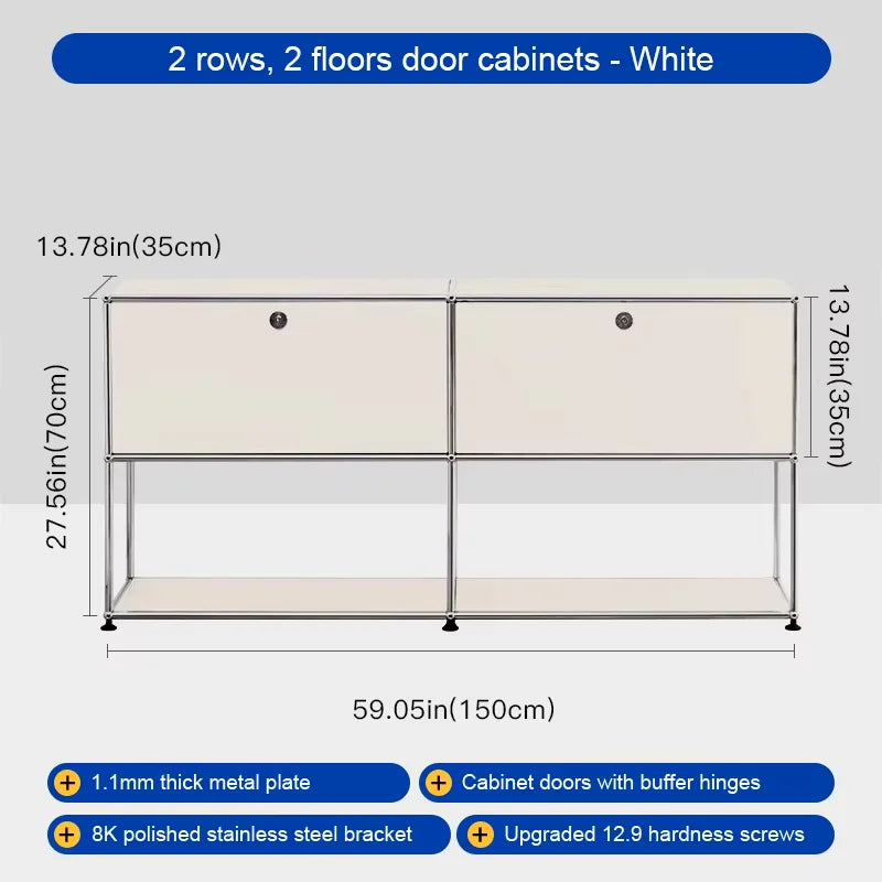 Metal TV Stand W/Cabinets