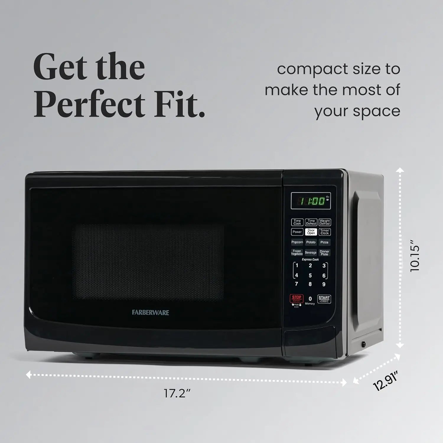 Compact 0.7 CF Microwave, 700 Watts, Black