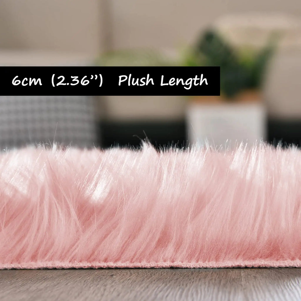 Faux Fur Pink Non-Slip Thick Fluffy