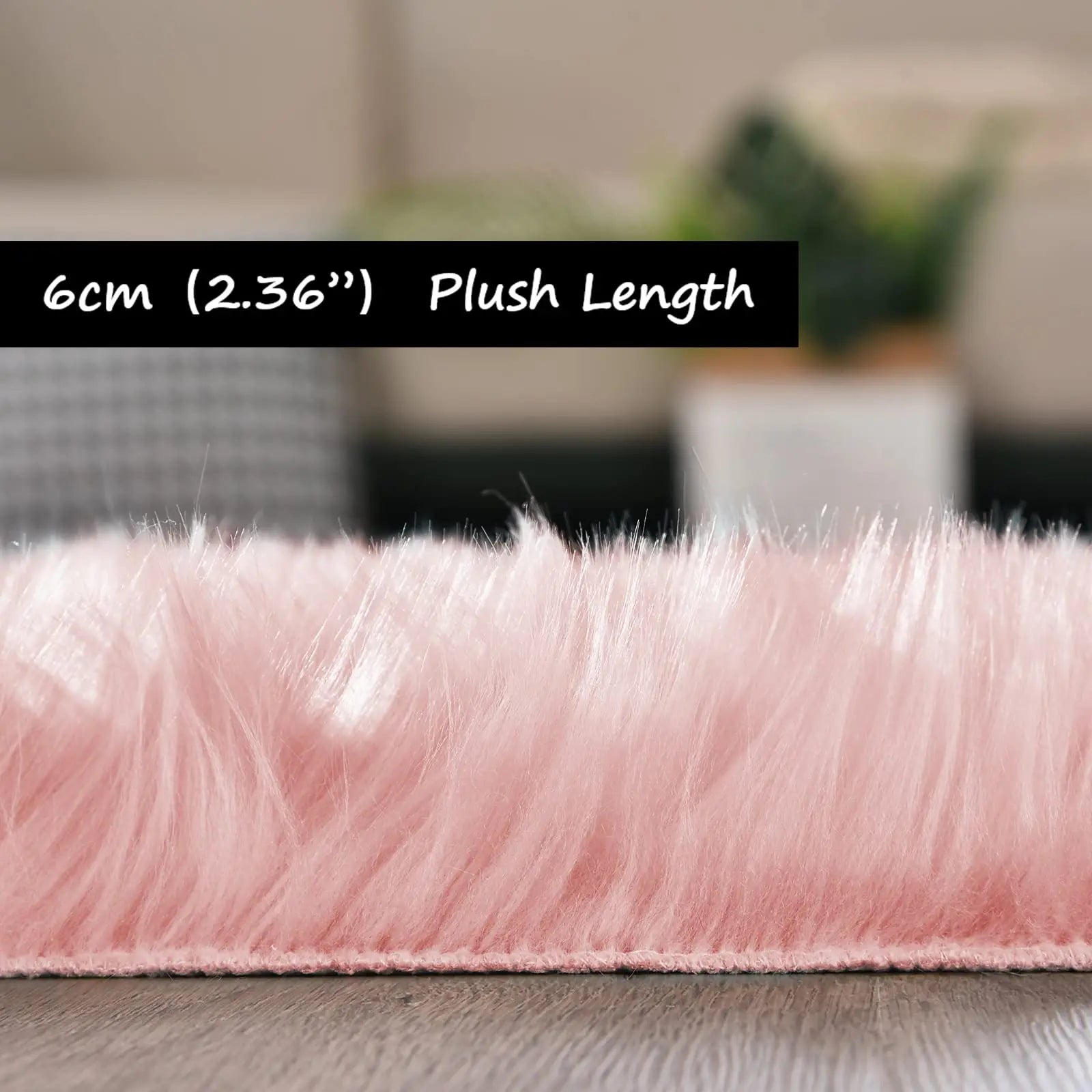 Faux Fur Pink Non-Slip Thick Fluffy