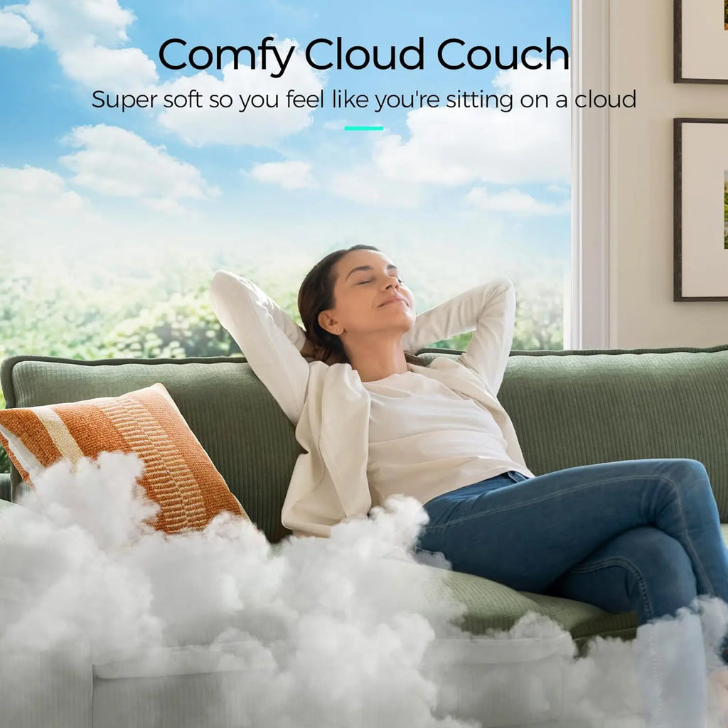 123'' Modular Sectional Green Corduroy