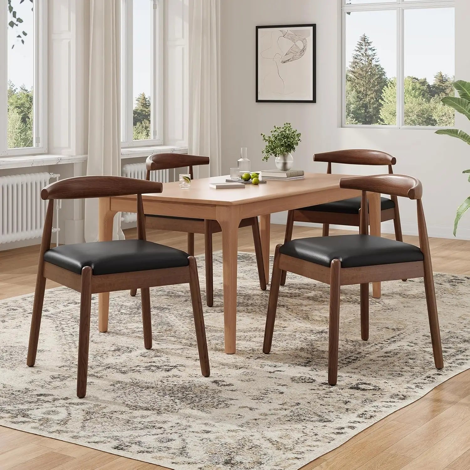 2 Mid-Century Modern w/Solid Wood Legs
