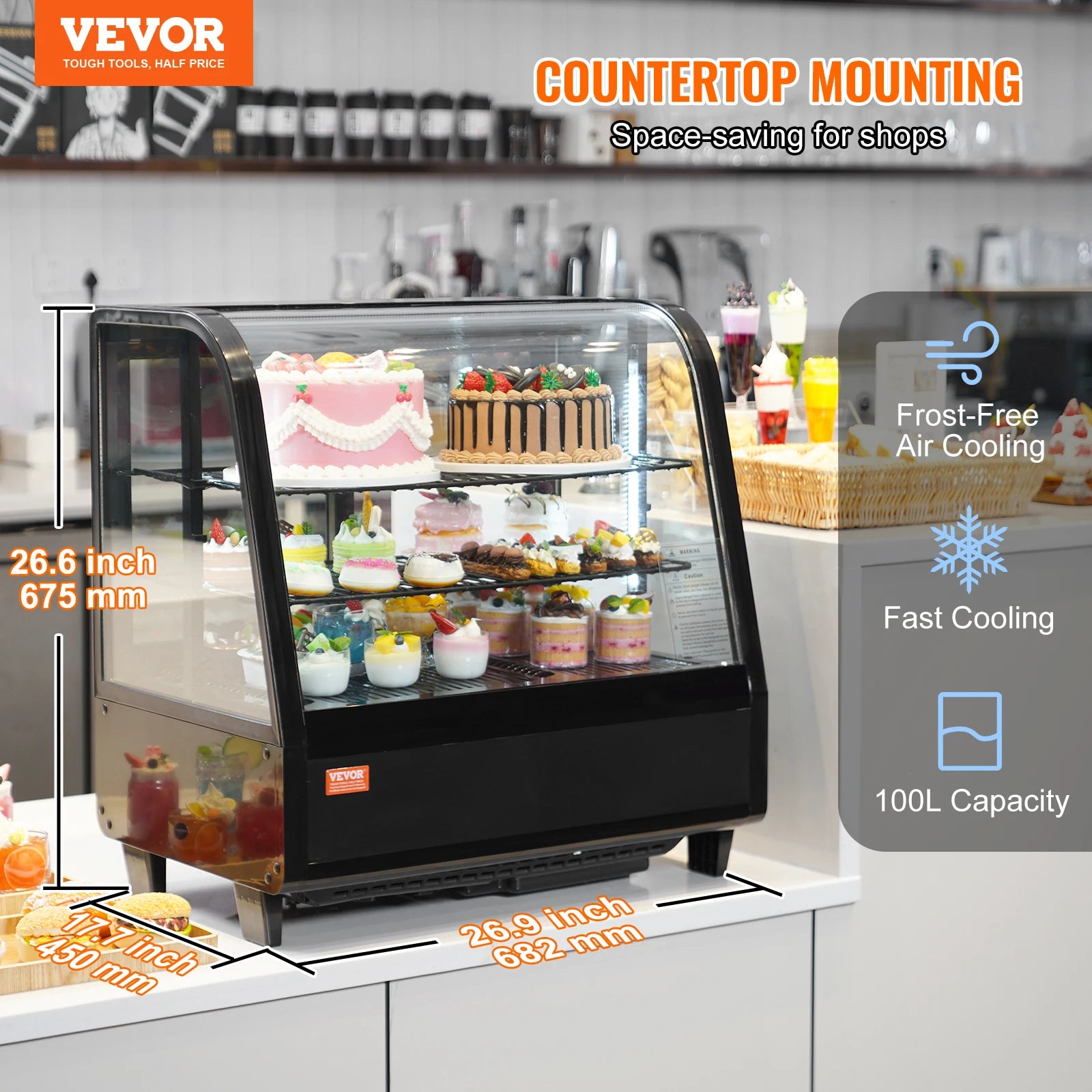 Refrigerated Pastry Display Case Countertop