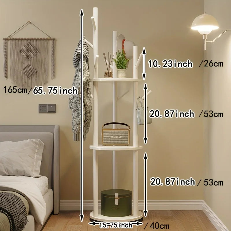 360° Rotating Hardwood Coat Rack