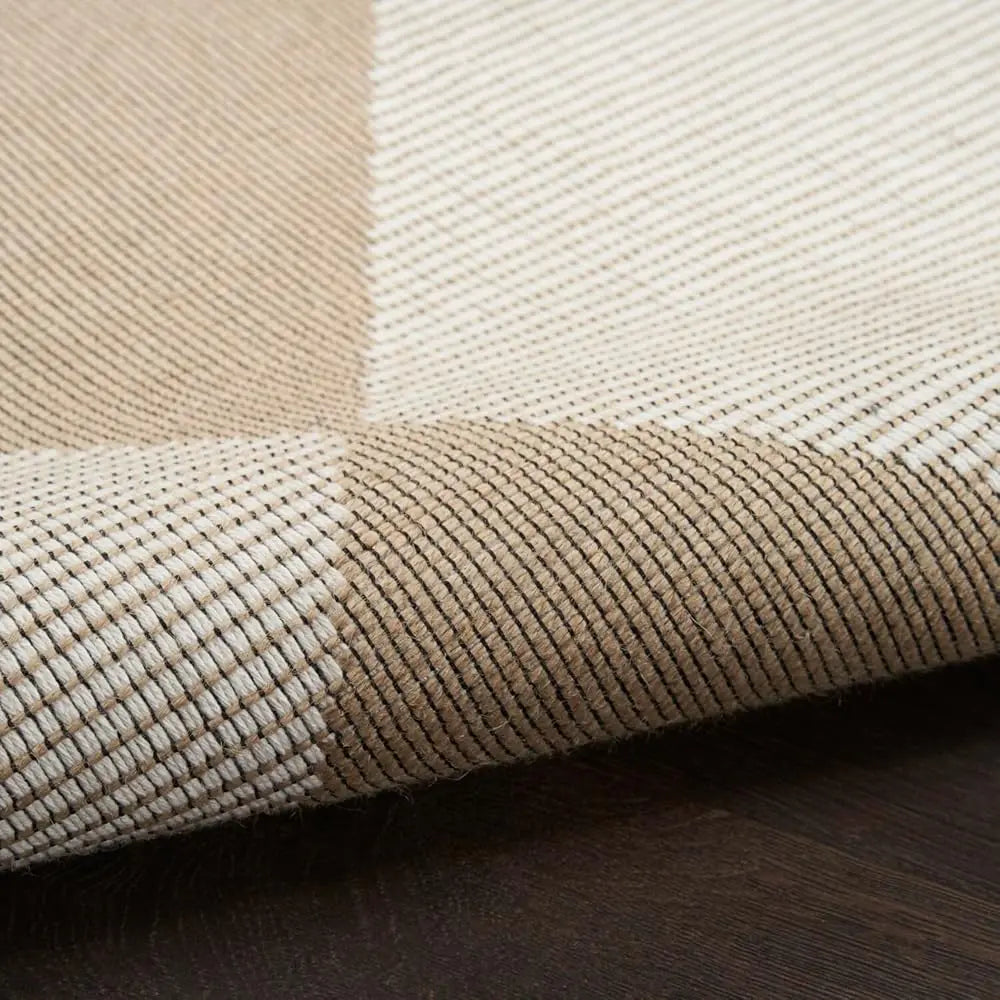 Washable Jute Geometric Natural Ivory 5'3"" X 7'3""