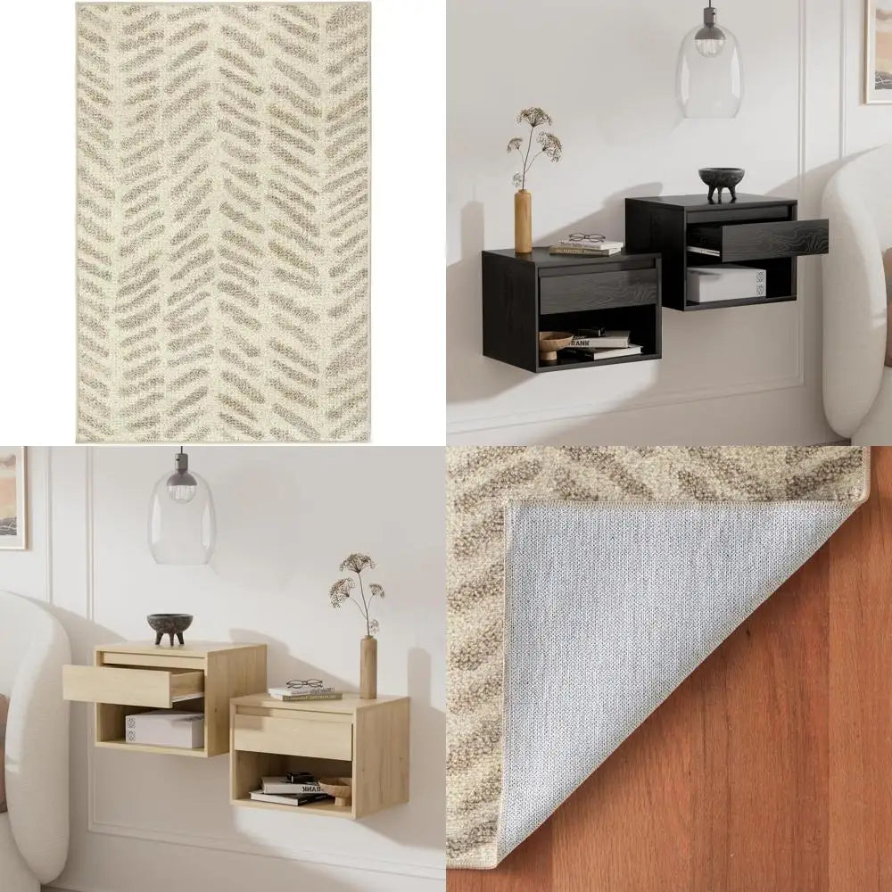 5x8 Washable Grey Graphic