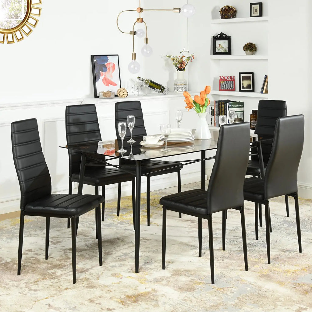 6 Faux Leather Armless Modern