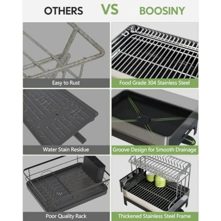Extra Large Two-Tier Stainless-Steel Dish Rack
