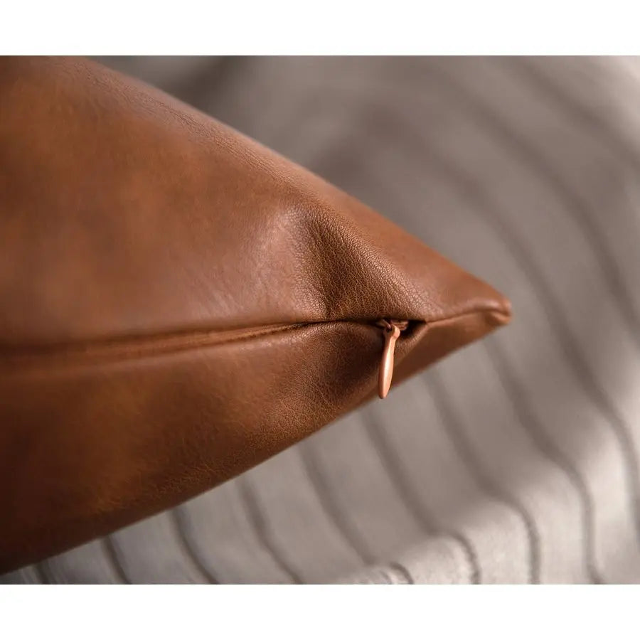 2 Leather Pillow Covers 22x22