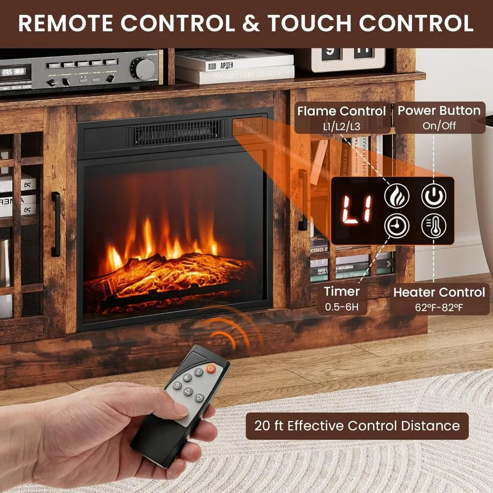 48" Fireplace TV Stand w/Electric Heater