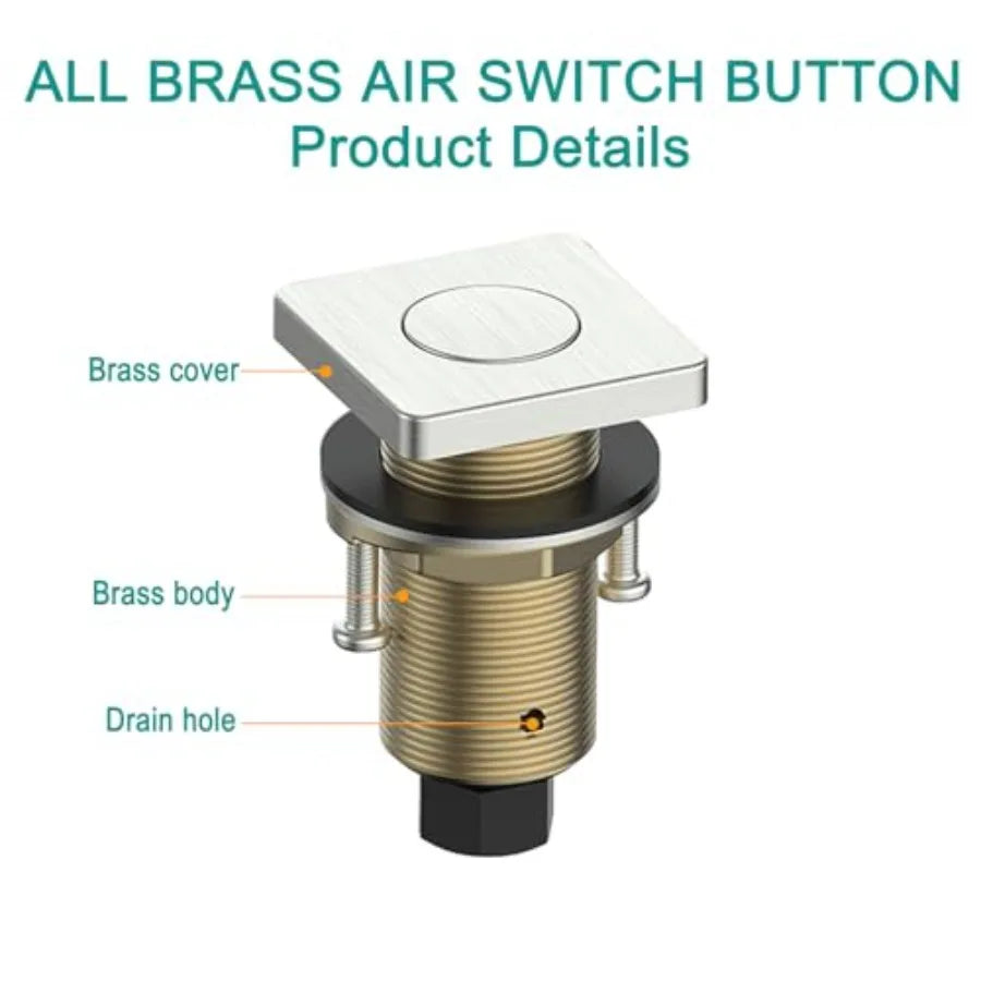 Disposal Air Switch Kit Brass Button