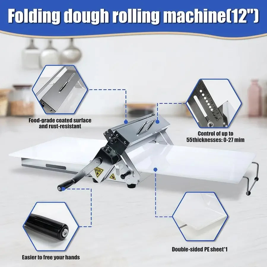 Manual Dough Sheeter, Stainless Tabletop