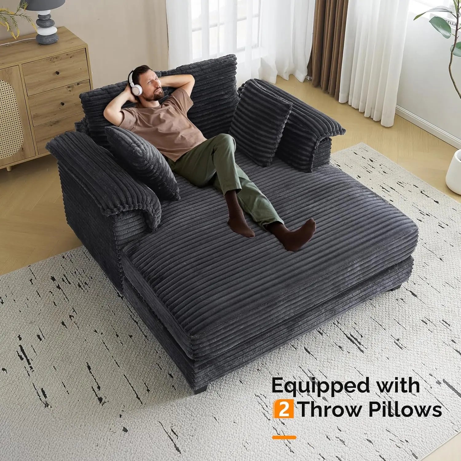 56" Oversized Chaise Lounge Chair