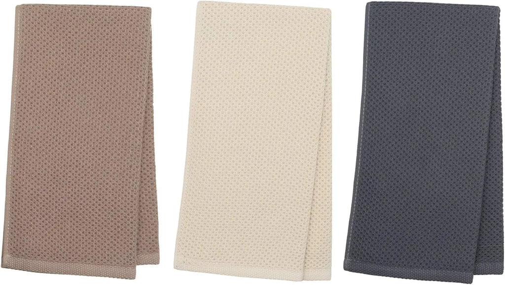 3 Hand Towels Waffle Weave Cotton