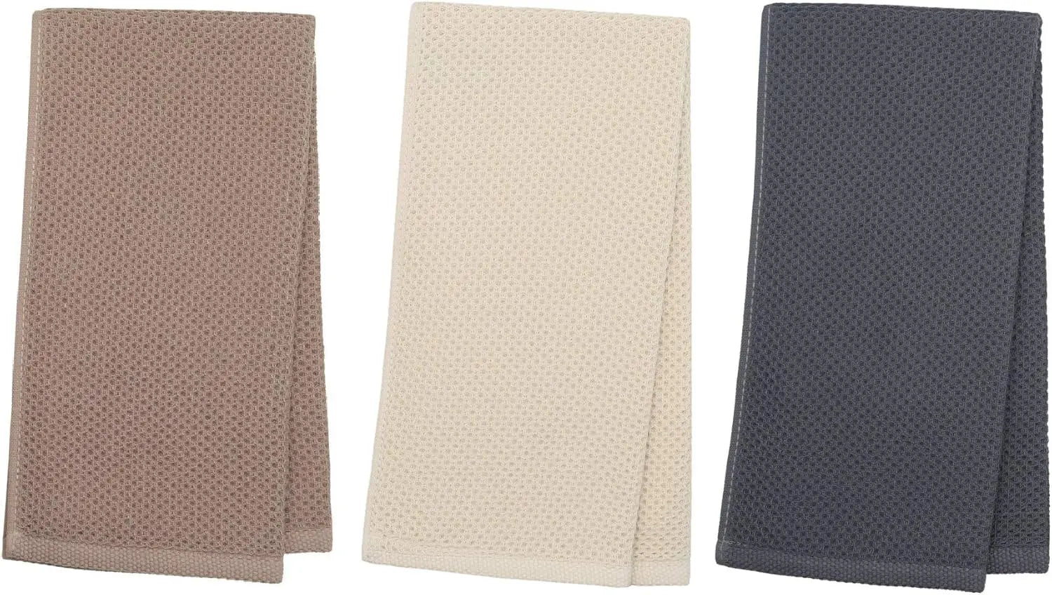 3 Hand Towels Waffle Weave Cotton