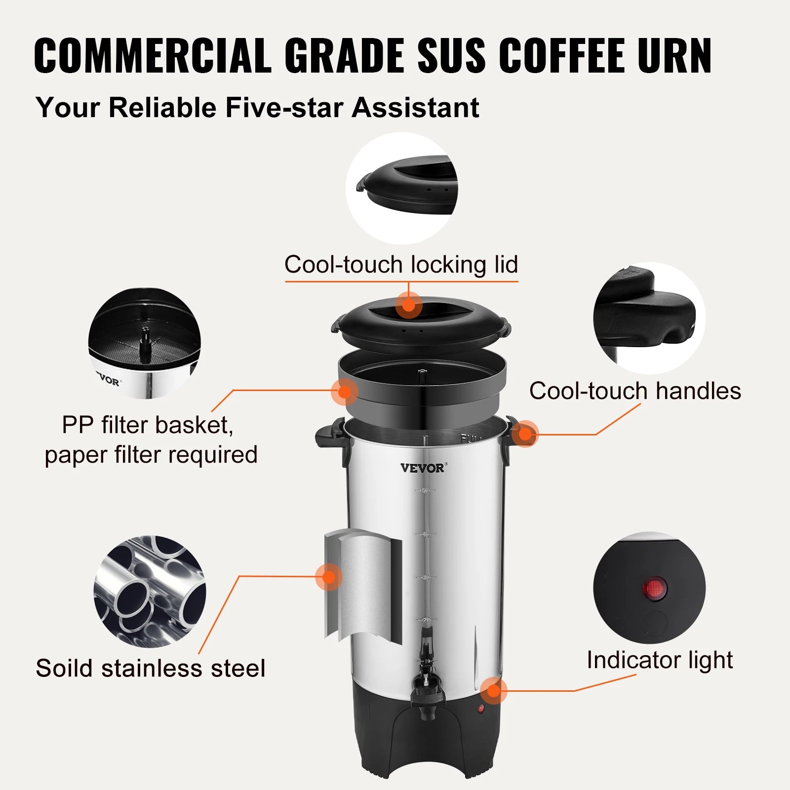 50 Cup Commercial Coffee Urn Stainless