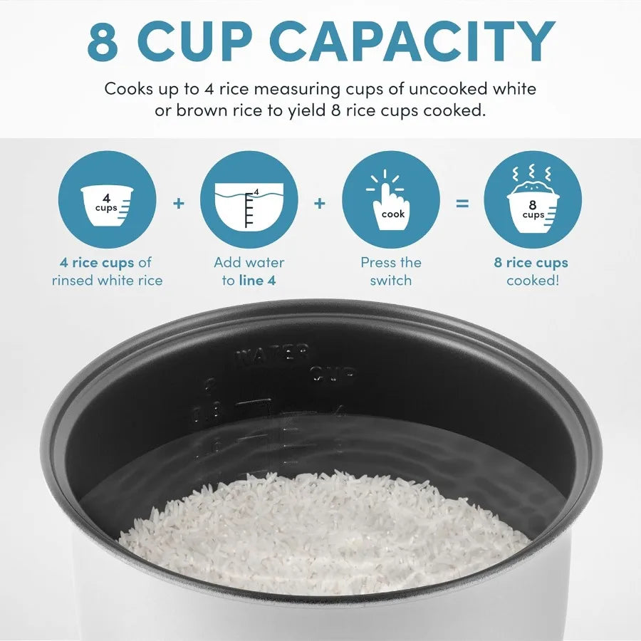 8-Cup Cooked / 4-Cup (Uncooked) Digital Rice Cooker