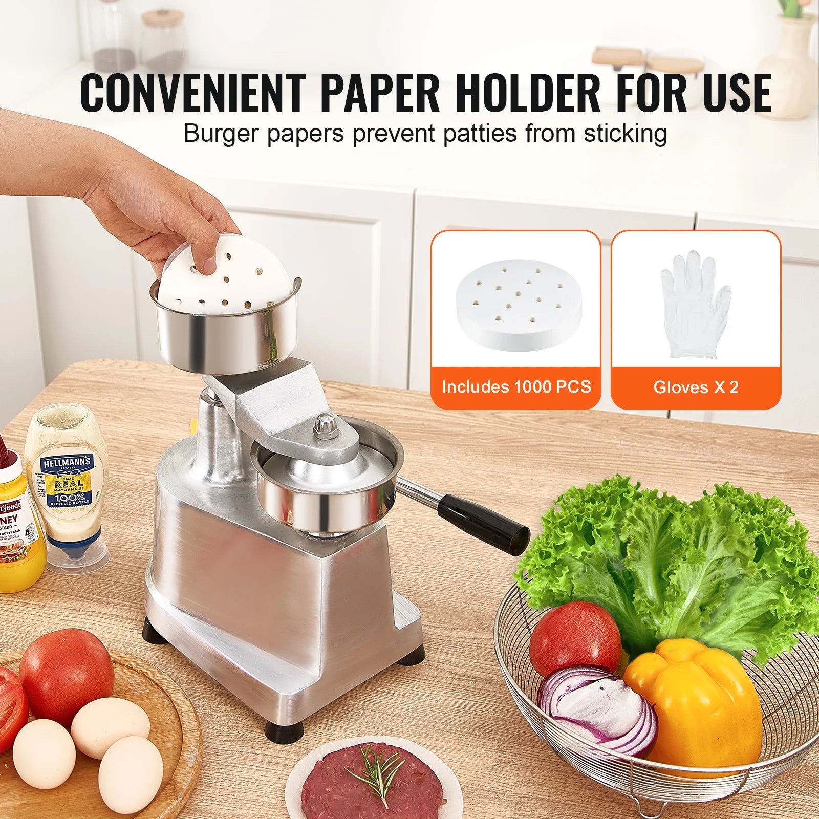 Commercial Burger Patty Maker 100mm/4in Stainless