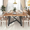 72" Solid Wood 6 People, Rustic Rectangular