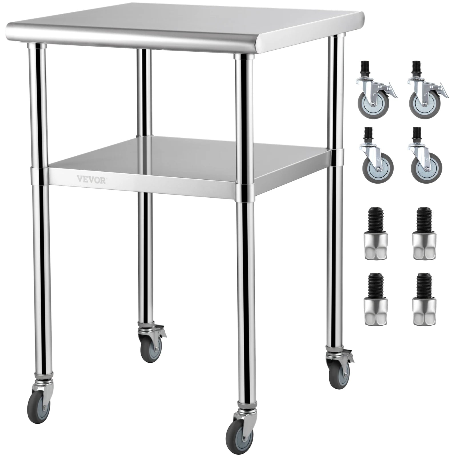 24 x 24 in Stainless Worktable Commercial