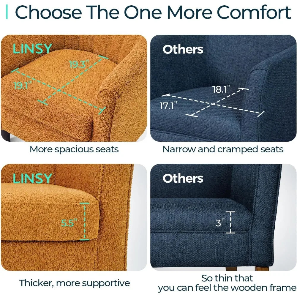 Chenille Accent Chair w/Ottoman