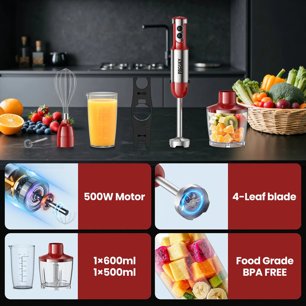 5-in-1 Handheld Immersion Blender High Power