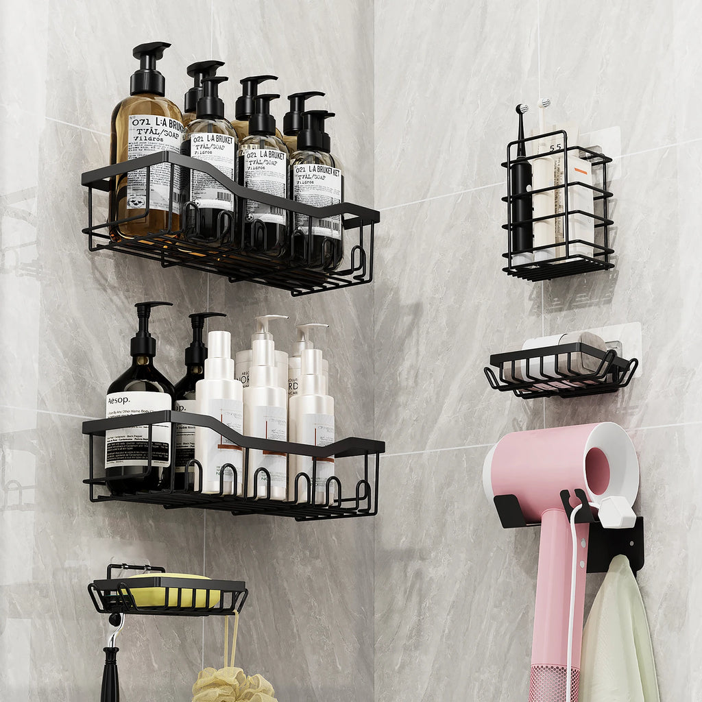6pcs Stainless Steel Bathroom/Kitchen Shelves