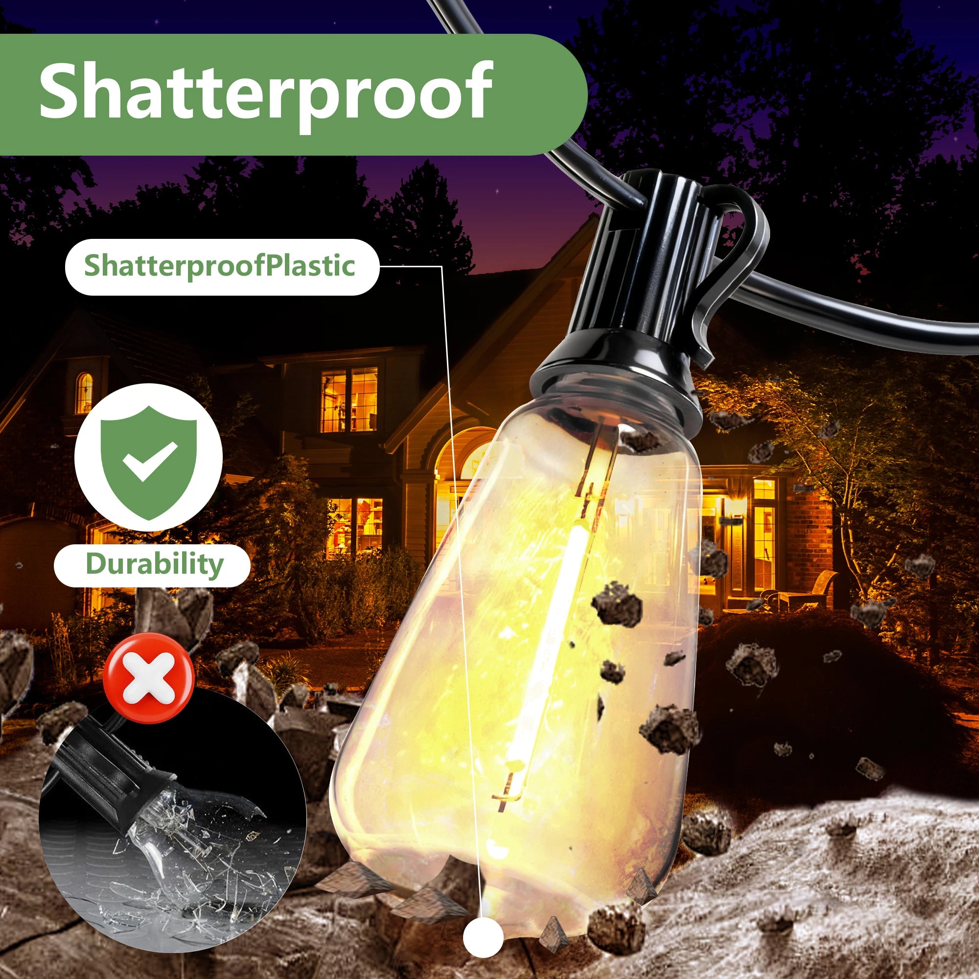100FT Solar Waterproof String Lights