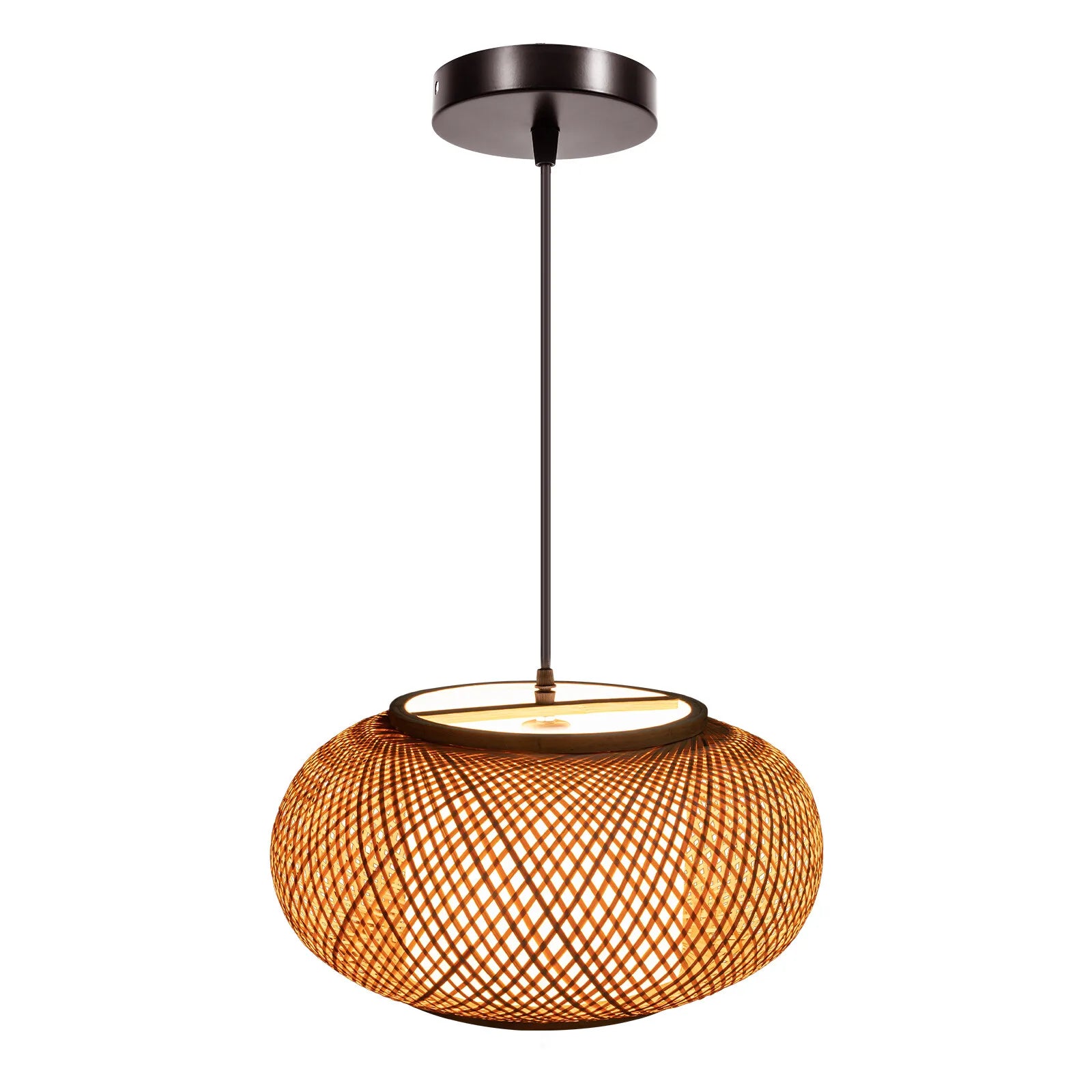 Vintage Bamboo Weave Hanging Lamp