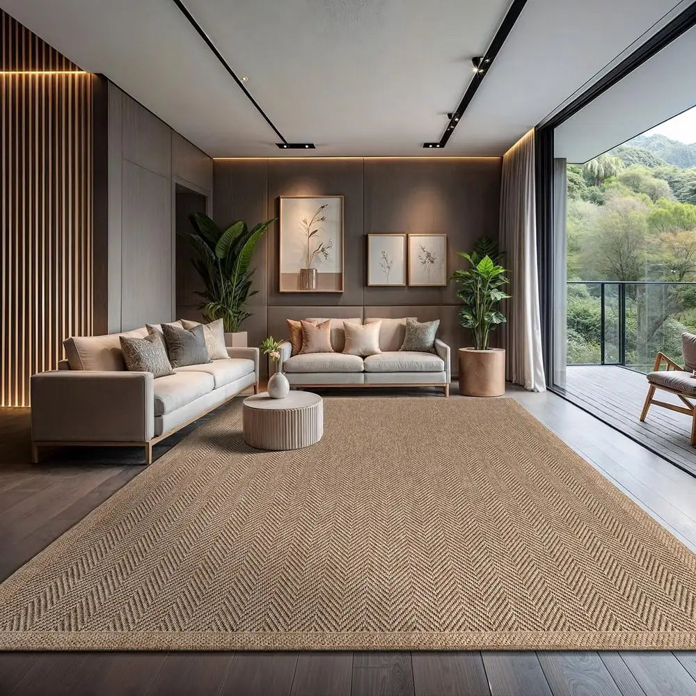 9x12 Natural Jute Indoor/Outdoor Herringbone