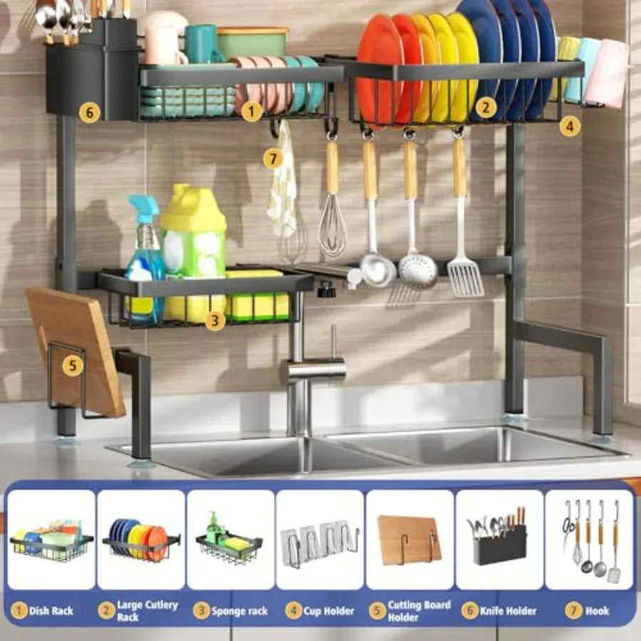 2-Tier Over-The-Sink Dish Rack
