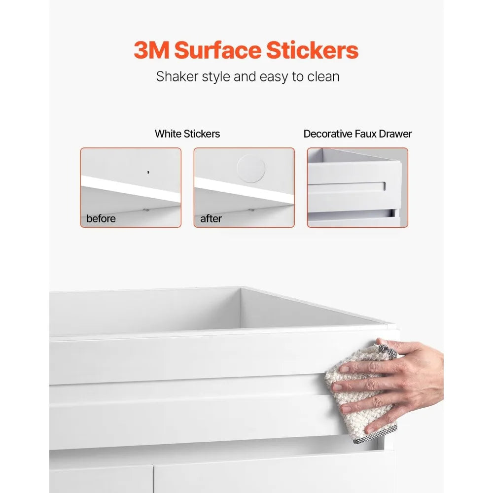 White Shaker Sink Base 36X24X34.5" Unassembled