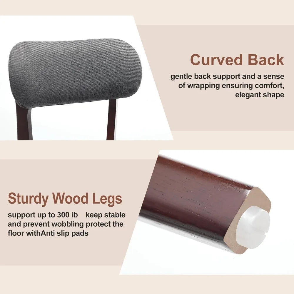6 Mid Century Modern Wood Upholstered