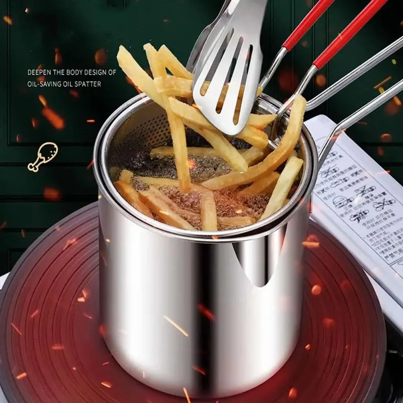Deep Frying Pot W/Strainer Stainless