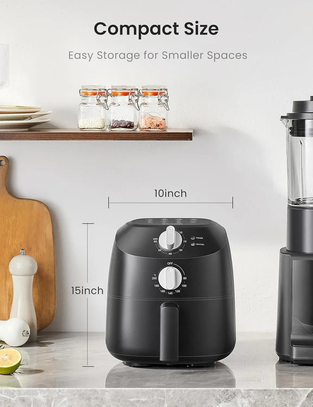 Compact 2.1 Quart Air Fryer Adjustable