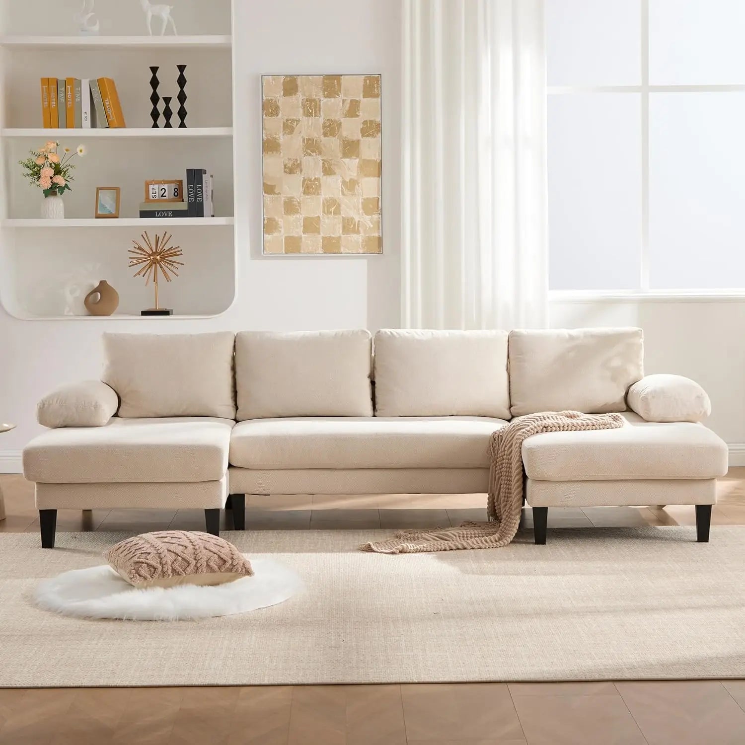 112" U-Shaped Sectional W/Double Chaise