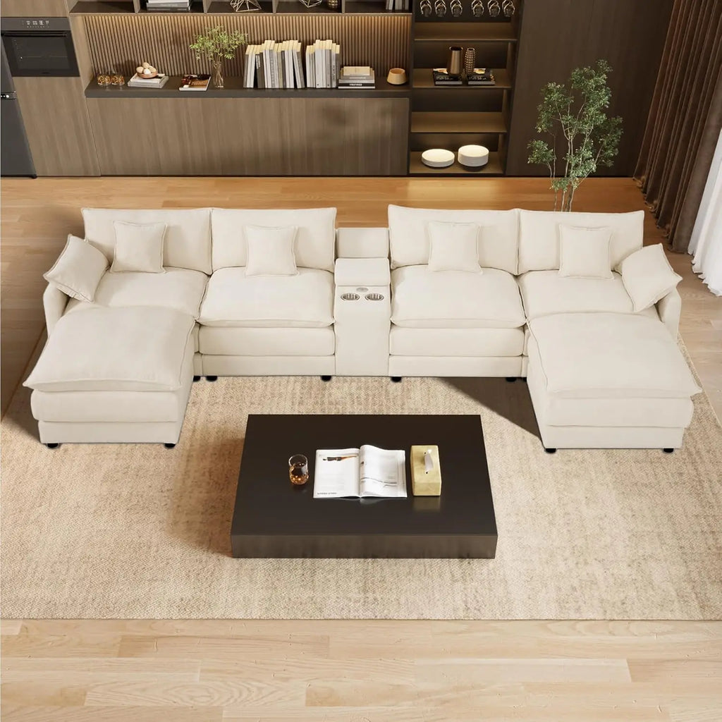 145" U Shaped Cloud Couch Sectional