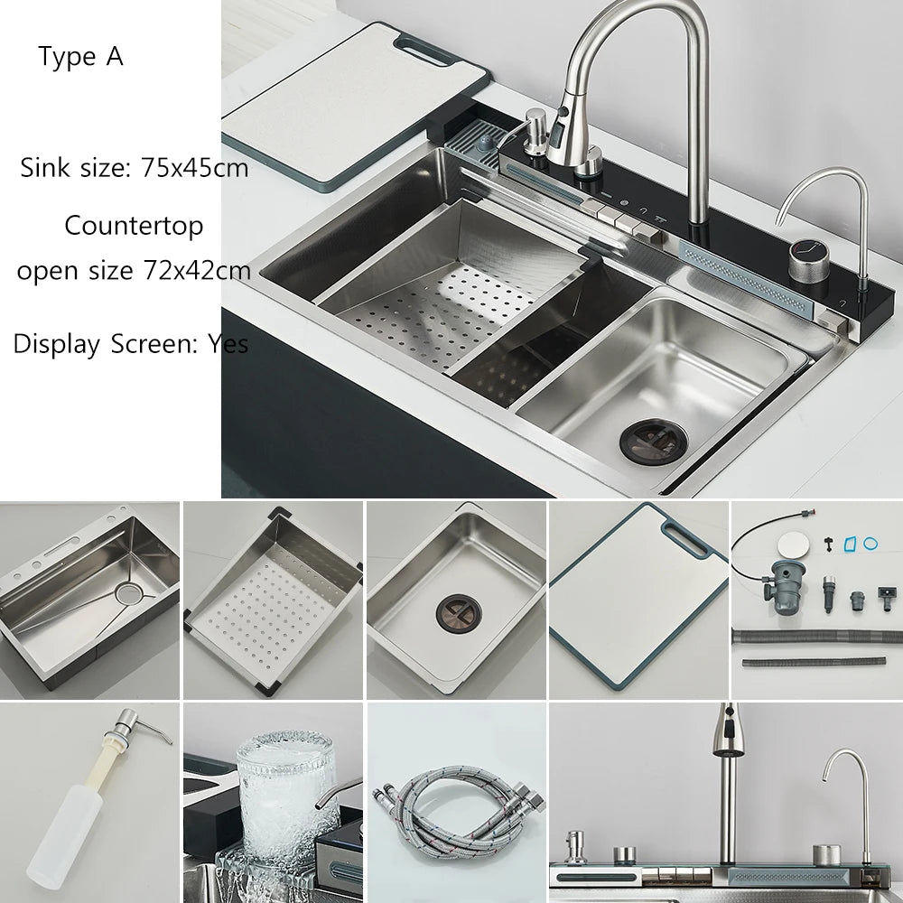 Waterfall Large Single Digital Display Faucet