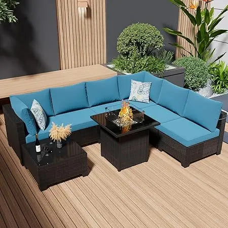 8-Piece Patio Set W/Fire Pit