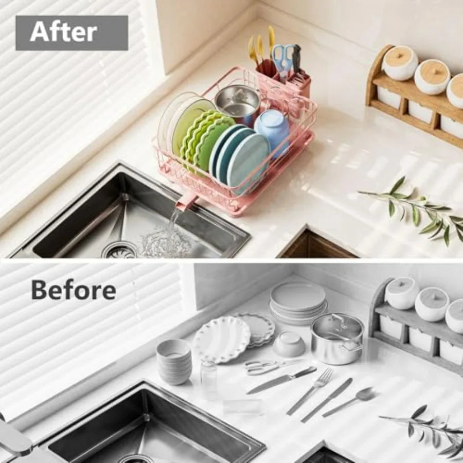 Pink Iron Dish Rack Drain