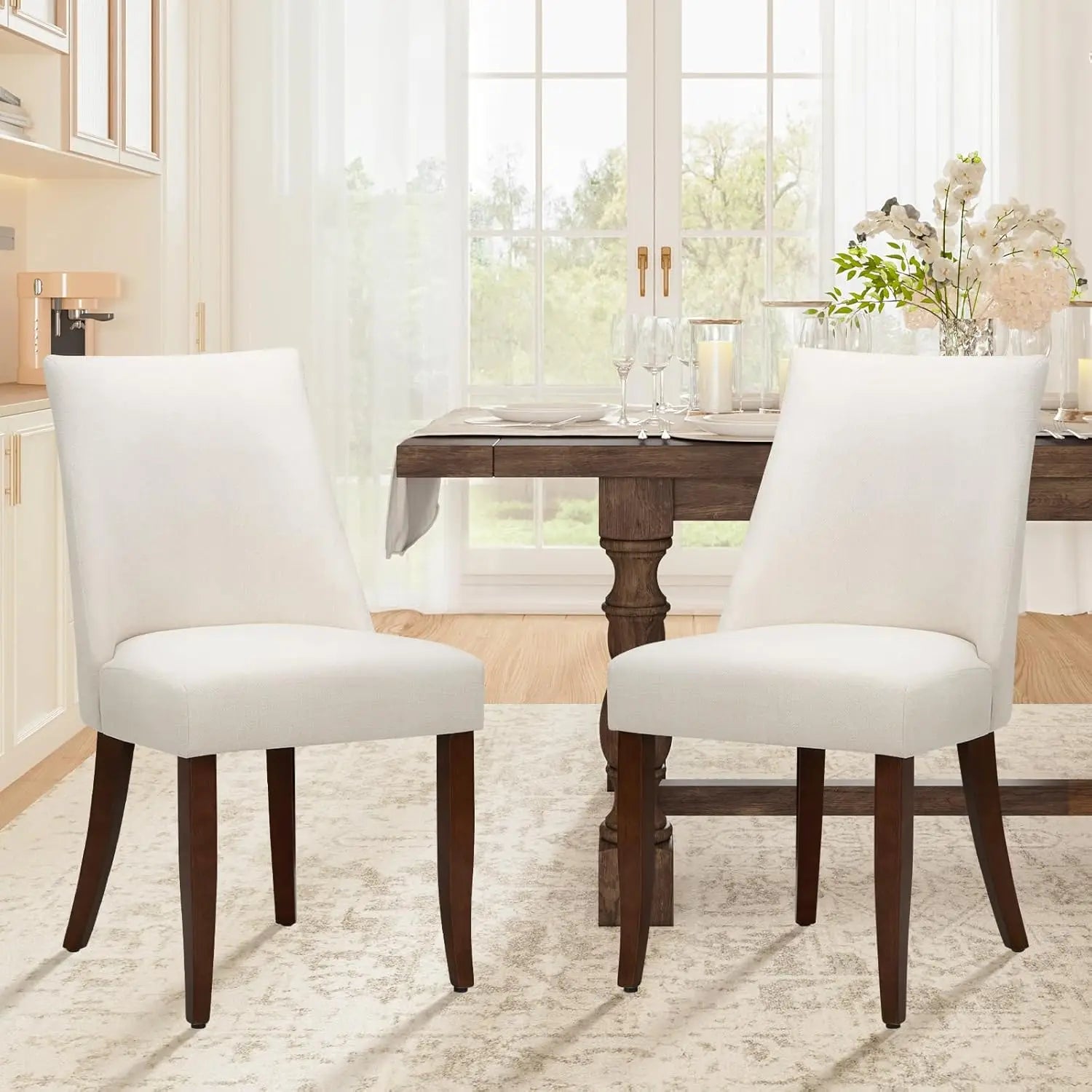 2 Modern Upholstered Wood Legs